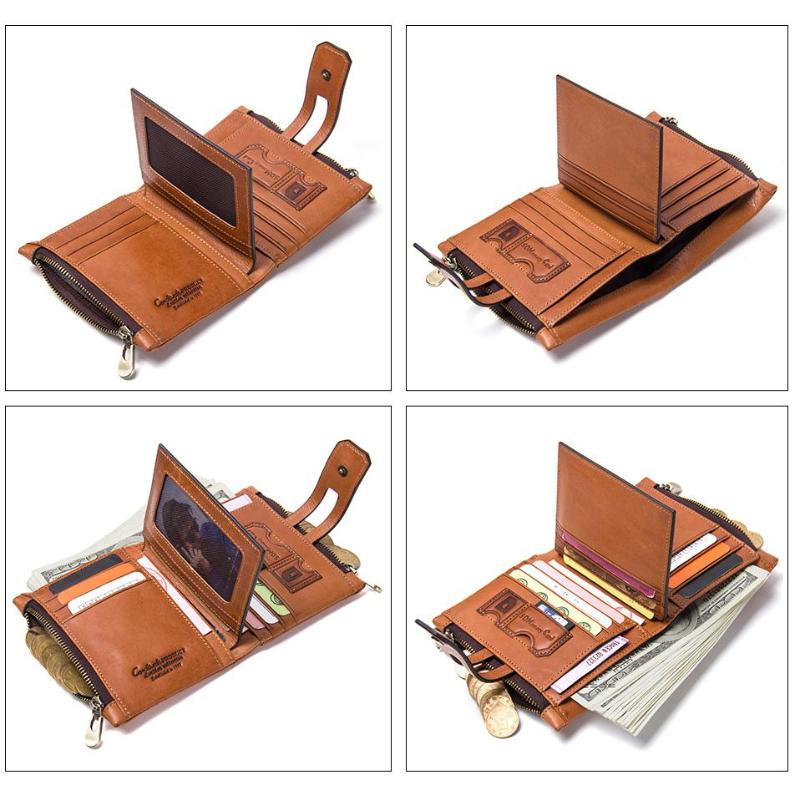 Johnature Кошелек из натуральной кожи Crazy Horse унисекс, винтажные короткие кошельки из натуральной яловой кожи, мужской и женский кошелек для монет