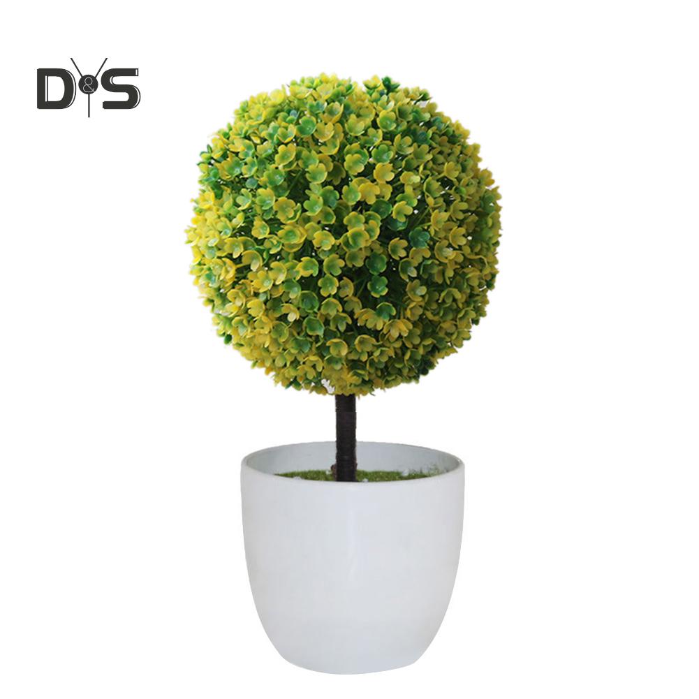 Искусственный орнамент в горшке, топиарий в форме шара, бонсай, поддельное растение, украшение для дома