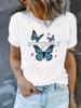 Модная белая женская футболка с короткими рукавами и уникальным принтом