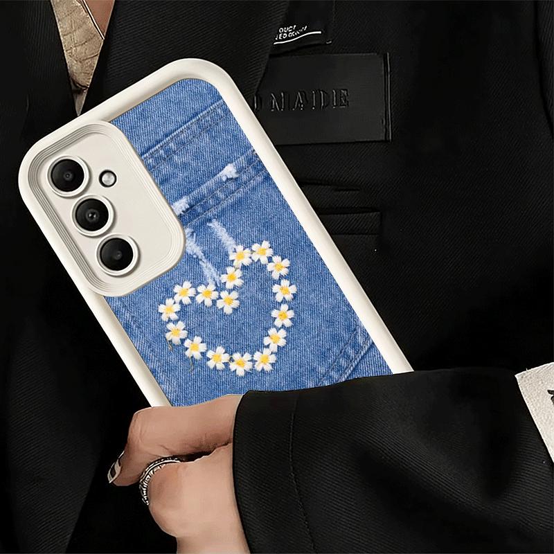Чехол для телефона Samsung Galaxy A17 A16 A15 A14 A13 Ретро-узор из денима A56 A36 A26 A55 A35 A25 A54 A34 A24 A53 A33 A23 A07 A06