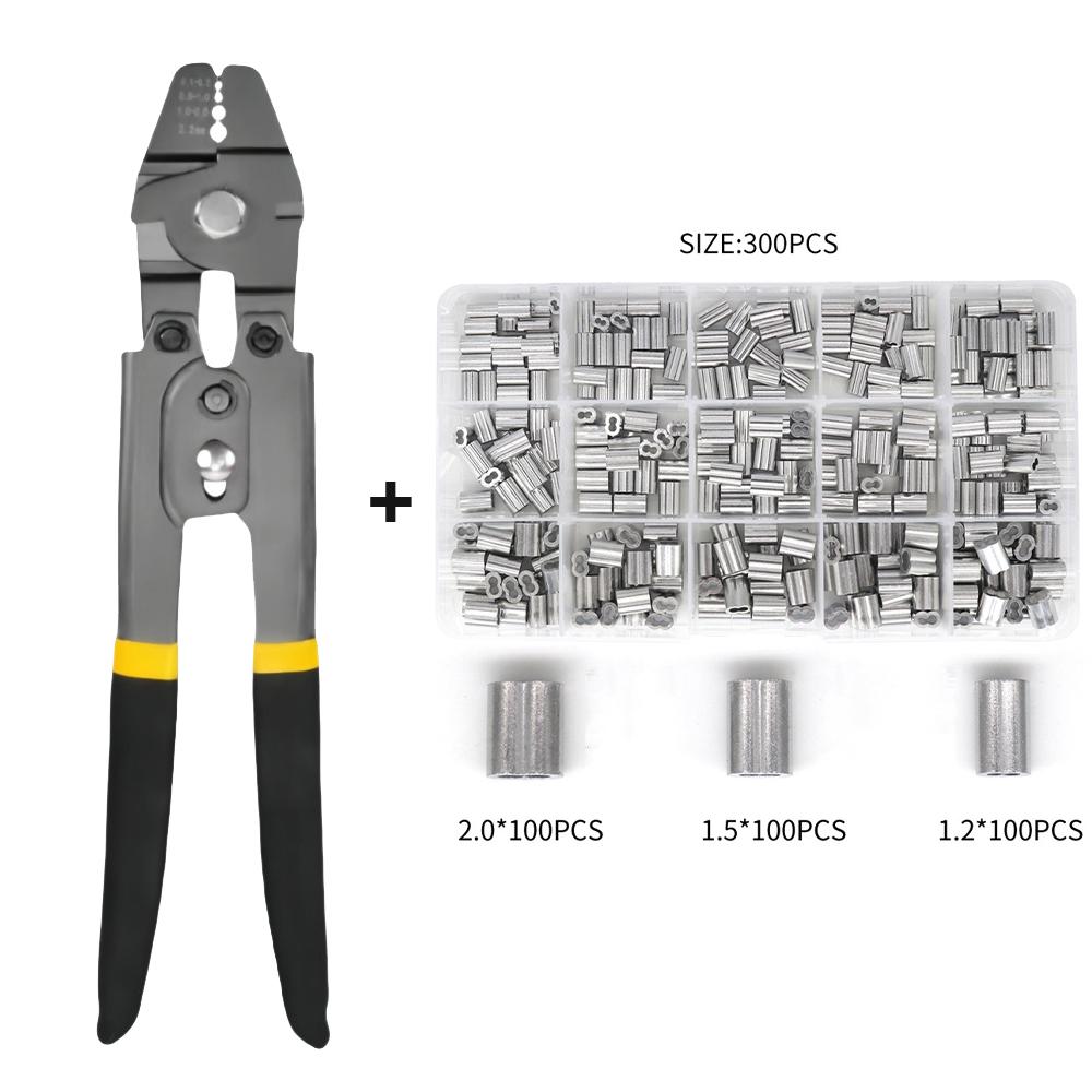 Wire Rope Crimping Tool 0.1-2.2mm Swager Tool for Aluminum Crimping Loop Sleeves With Cutting Function Hand Crimping Plier