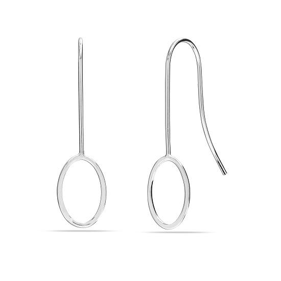 LeCalla S925 Sterling Silver Jewelry Oval Shaped Light-Weight Threader Wire Teardrop Dangler Earrings for Women