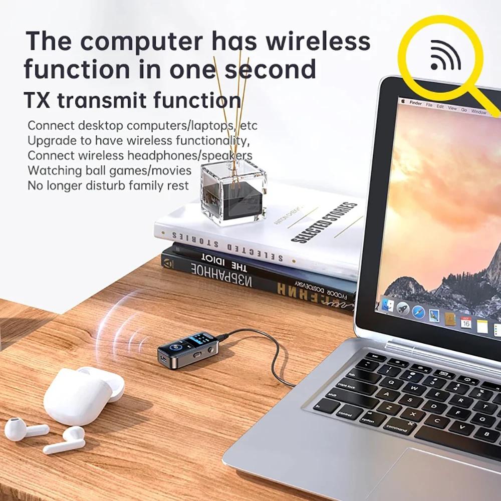 Bluetooth 5.4 аудио адаптер 3.5 мм Aux аудио приемник передатчик беспроводной Bluetooth адаптер для динамика наушники автомобиль поддержка TF карта