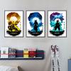 Demon Slayer Anime Poster Kamado Tanjirou Agatsuma Zenitsu Decoration Painting Kids Room Art Mural for Home Wall Decor Aesthetic No Frame