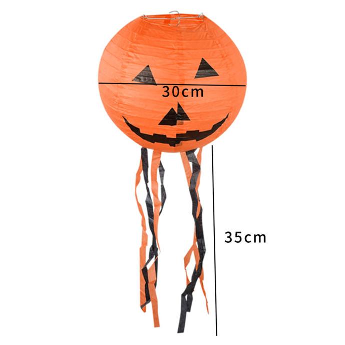 Halloween Led Light Paper Lantern Spider Ghost Pumpkin Bat Pendant Ornament Halloween Party Outdoor Decoration AVE