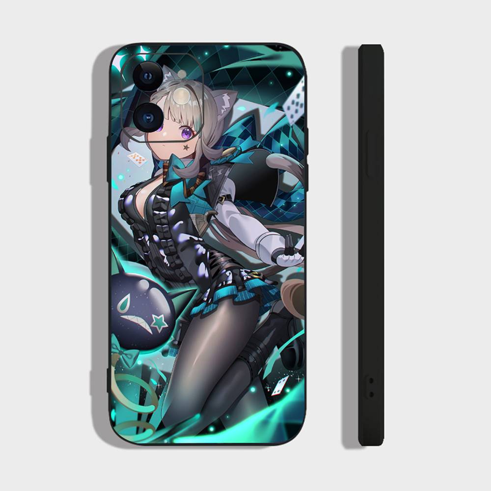 Чехол для телефона Lynette Anime Game Genshin Impact для IPhone 17 Air 16 15 14 13 Pro Max 11 12 Черный силиконовый чехол