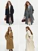 Fan Si Lan En Diamond Draped White Double-Sided Wool Coat for Women - Autumn/Winter Woolen Jacket
