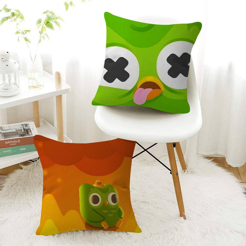 Popular D-Duolingo Owl D-Duo Personalized Picture Text Home Decorative Pillows Household Gifts 45X45Cm