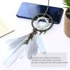 Alynsehom Dream Catcher Car Interior Rearview Mirror Hanging Decor Handmade Grids Nature Feather Small Boho Car Charms Pendant Accessories (Grey