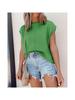 Women's Cap Sleeve Knit Pullover Crew Neck Lightweight Short Sleeve Summer Sweater