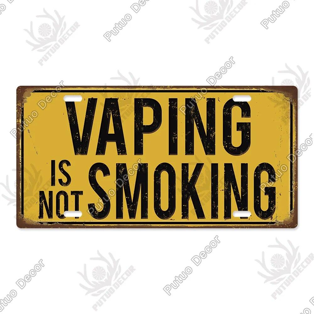 Putuo Decor Warning Metal Sign Plaque Metal Vintage Licenses Plate Tin Sign Wall Decor for Gas Station Pub Bar Beach Decoration