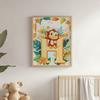 Плакат Буква H С Обезьянкой В Тропическом Стиле Плакат Буква H С Обезьянкой В Тропическом Стиле, 70X100 См, Рама Деревянная Светлый Дуб, Матовая Бумага 230 г/м²