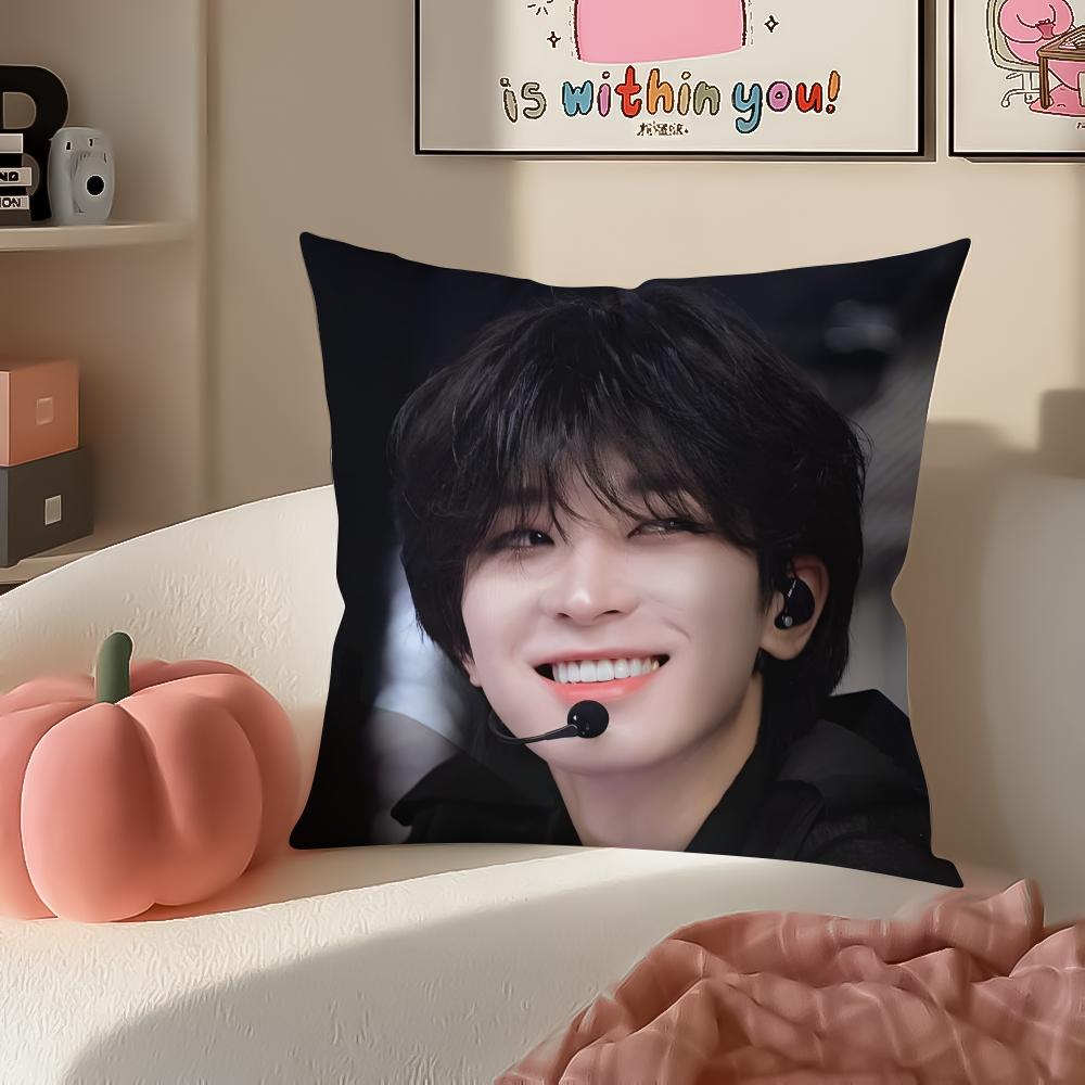 Kpop WWonwooS Cushion Cover Pillowcase Short Plush Invisible zipper Room Sofa Cushion Cover