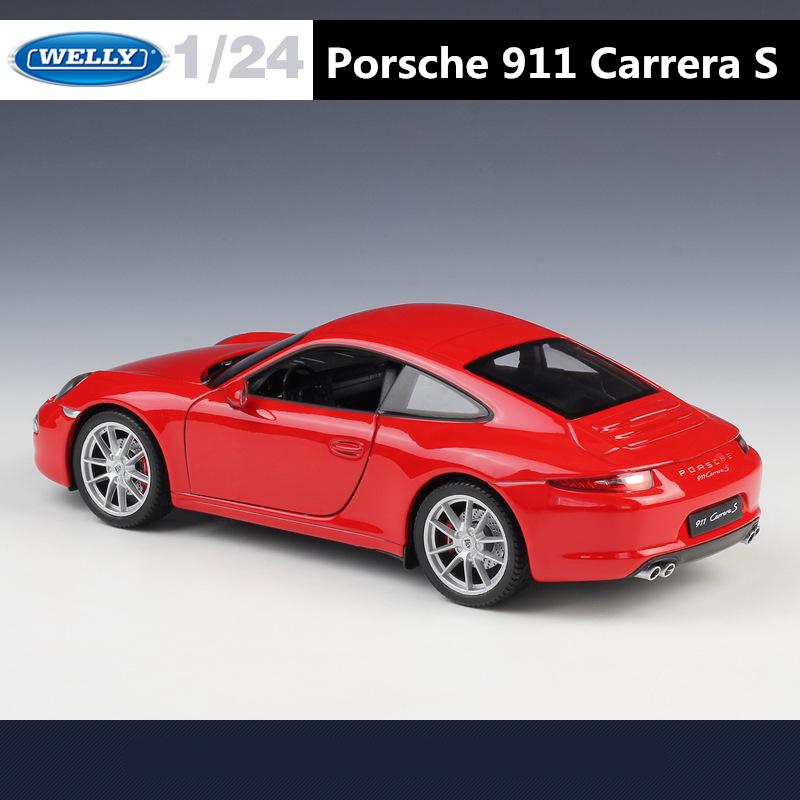 Welly 1/24 Porsche 911 Carrera S 991 Купе Спортивный Автомобиль из Сплава Модель Металлическая Литая Игрушечные Машинки Модель Автомобиля Симуляция Детский Подарок