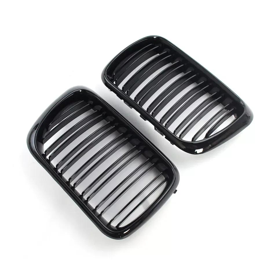 For BMW E36 3 Series 1997-1999 Car Grille Double Line Front Kidney ABS Front Hood Grill Black 51138195152 51138195151 Parts