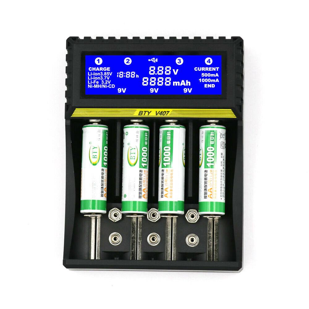 Универсальное смарт-зарядное устройство с ЖК-дисплеем для литий-ионного аккумулятора Ni-MH Ni-CD 9 В AA AAA 18650