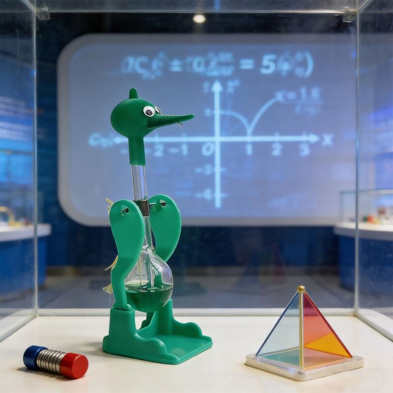 Perpetually Motion Bobbing Bird Ornament No-Stop Liquid Permanent Glass Duck Toy for Home Office Desktop Decoration