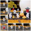 Cartoon Bunny Ornaments Micro Landscape Moon Cake Model Creative Rabbit Figurines Courtyard