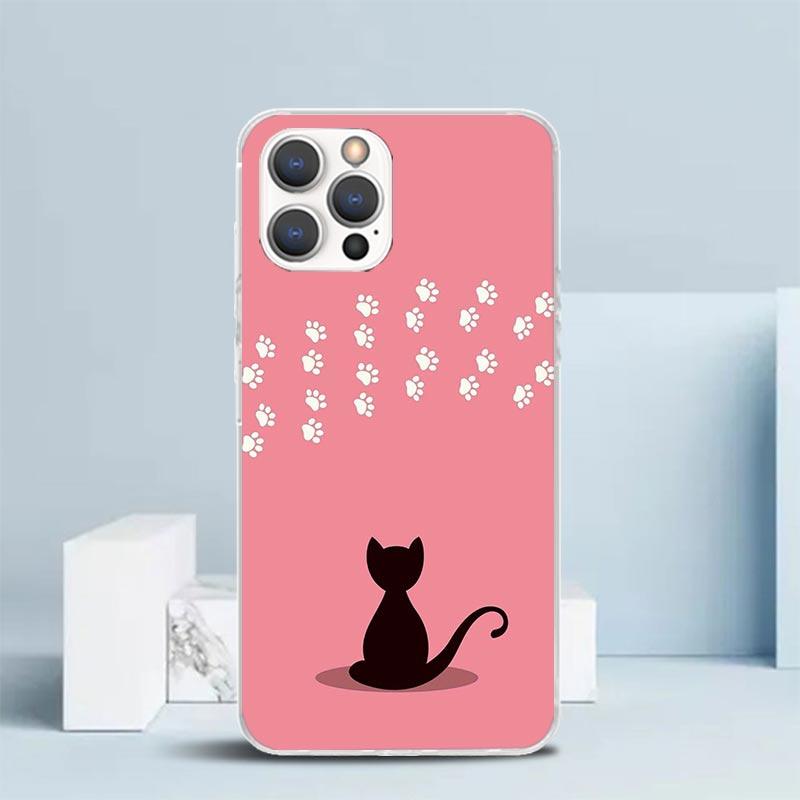 Cat Footprint Funny Paw Cute Phone Case For IPhone 16 17 Air 16E 15 14 Plus 13 Mini 12 11 Pro Max 7 8 + SE 2020 Soft TPU Back Co