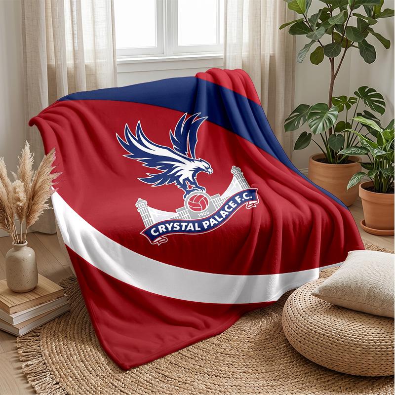 Crystal Palace Football Print Flannel Blanket, Soft Warm Lightweight Throw Blanket for Sofa Bed Camping