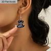 New happ ynew year magic hat earrings flat acrylic new year atmosphere hat earrings