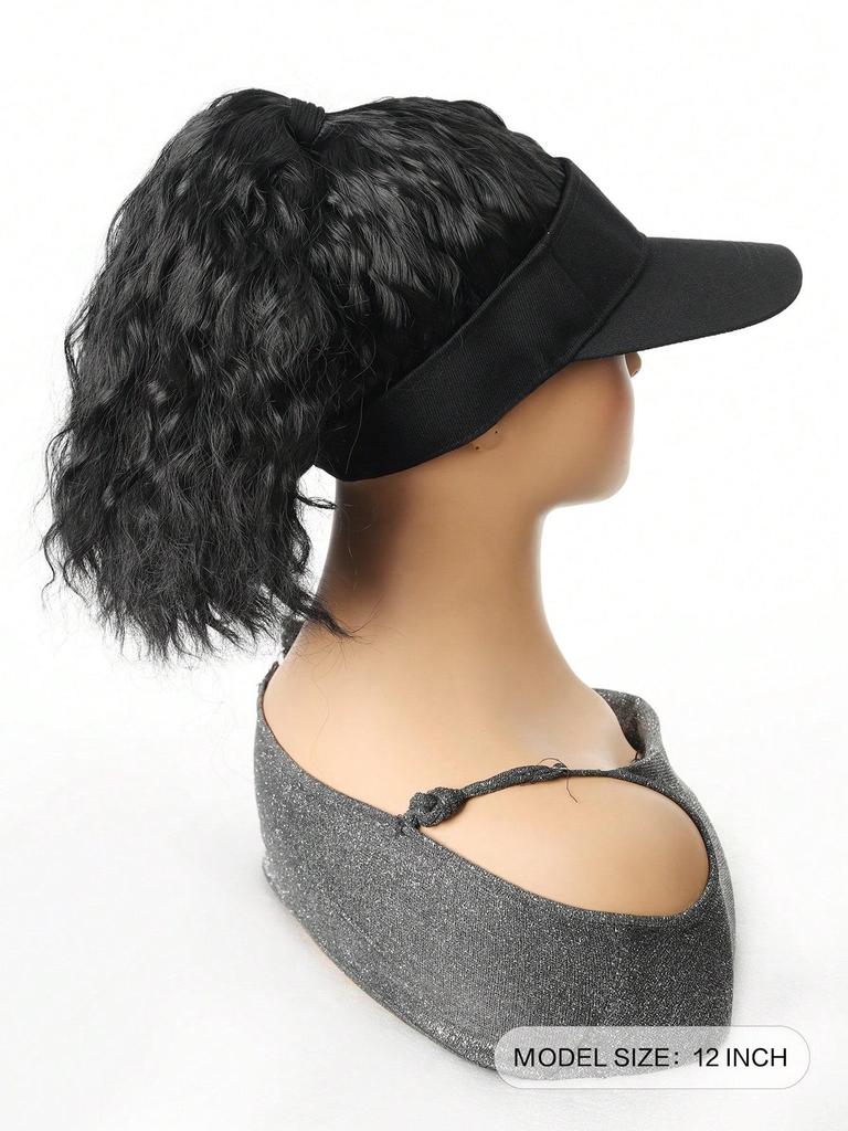 Синтетический хвостик, регулируемый парик, бейсбольная кепка с волнистыми короткими волосами, подходит для женских ежедневных вечеринок и занятий спортом