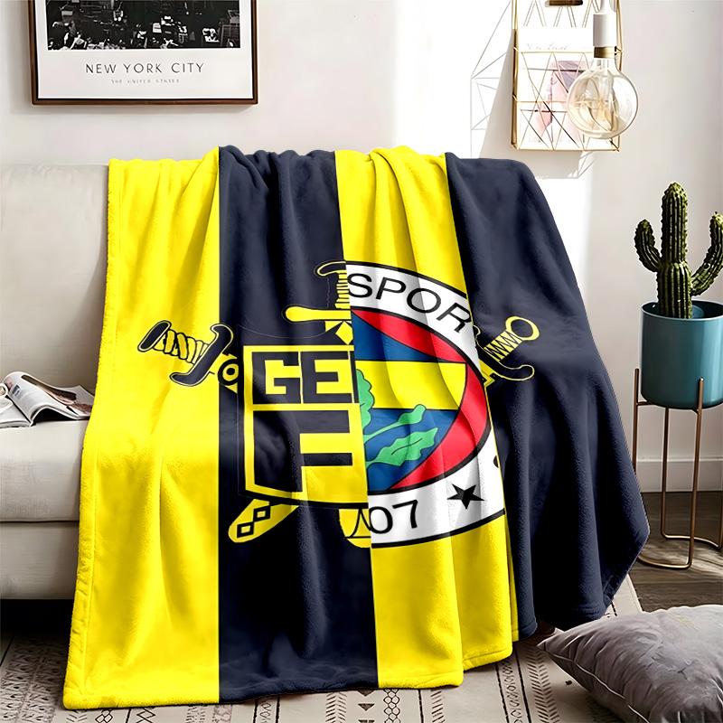 Fenerbahce SK Theme Personalized Outdoor Flannel Blankets Soft And Suitable For All Seasons Perfect For Sofas Beds And Camping