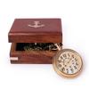 Brass Pocket Watch Antique With Wooden Box Gold Analog Watch Long Chain Unique