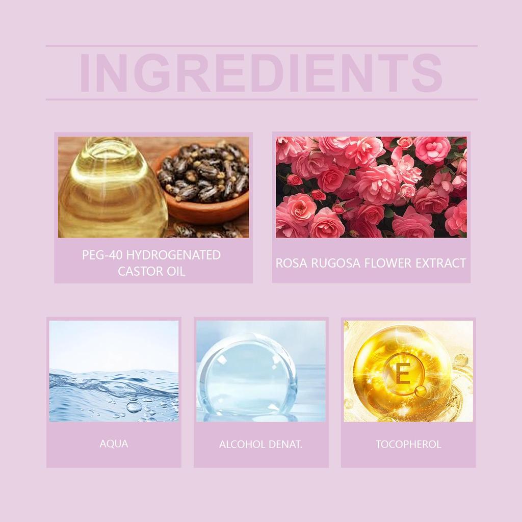 Roxelis Rose Hair Spray Perfume Body Fragrance Long Lasting Eau de Toilette Fresh Moisturizing Charming Retention Fine Mist Perfume