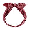 Boho Bow Headbands for Women Vintage Paisley Bandana Flower Printed Hairband Elastic Rabbit Ear Head Wrap Cashew Print Bandage Cute Hair Accessories