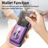 For iPhone 16 Case Compatible with MagSafe Skin-Touch Cover with Card Bag Kickstand - Purple