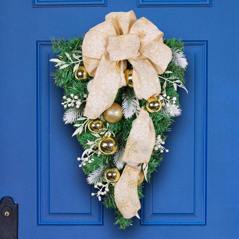 Украшение для входной двери Высококачественные материалы Красивое праздничное украшение Имитированная гирлянда Имеет много применений Элегантный венок