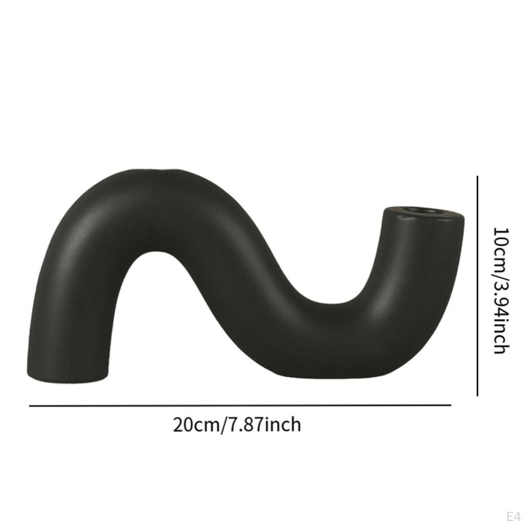 Ceramic Candle Holder for Christmas Pillar Display Home Fireplace Candelabrum