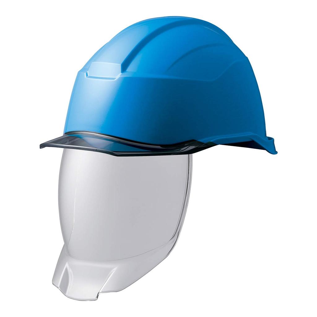 Midori Anzen Samurai 2 Work PC Shield with Clear SC21PCLS with Helmet, Visor, RA3, KP, Blue/Smoke