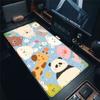 Kawaii Animal Illustration Mouse Pad Large Offices Table Mats Computer Accessories Rubber Non-slip Carpet Simple Lock Edge Rugs