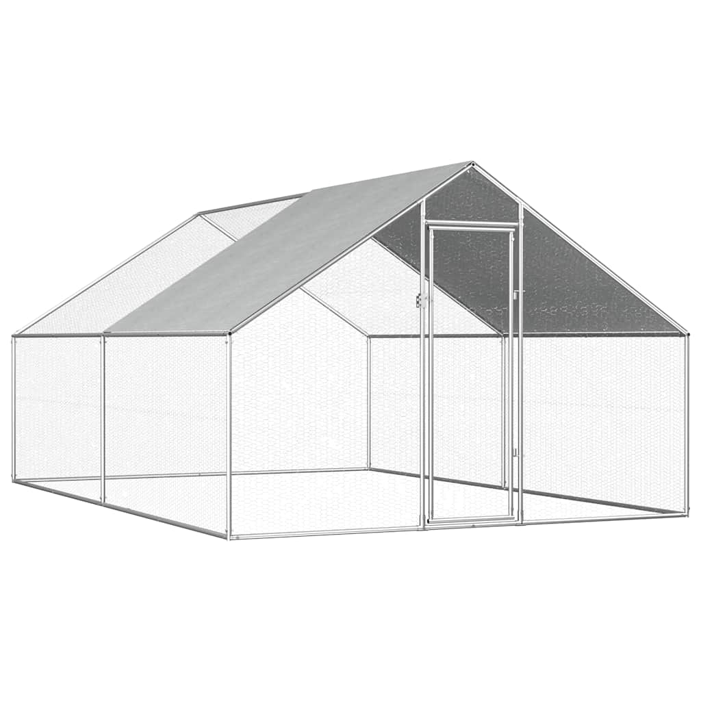 Outdoor Chicken Coop 2.75 x 4 x 1.92 m Galvanized Steel