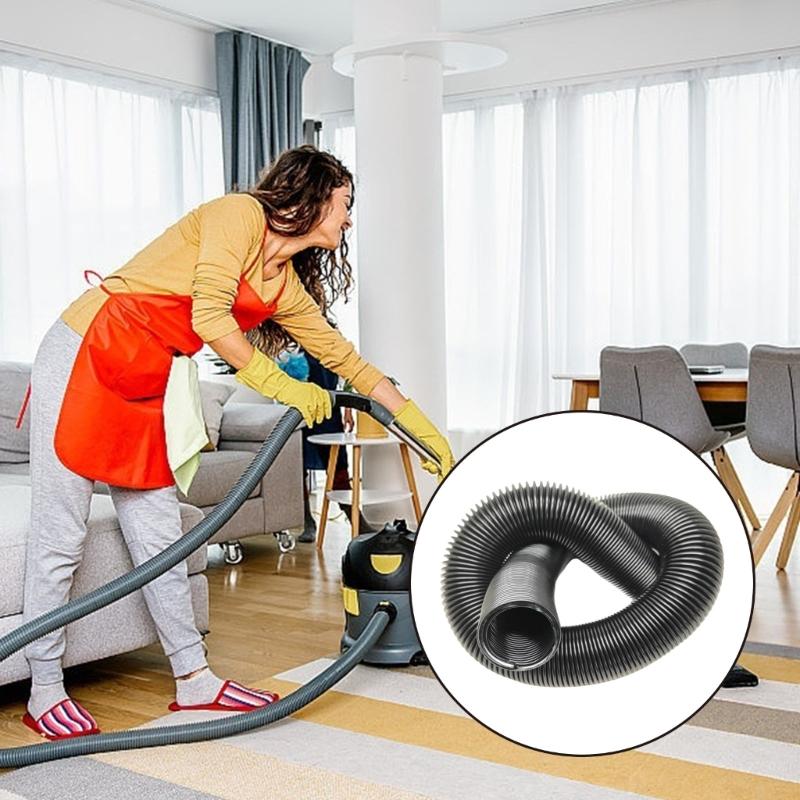 Шланг для пылесоса TecTide Heavy-Duty, 60-210 см, Черный, Гибкая трубка, Гладкая внутренняя поверхность, Без пыли, Для промышленных устройств