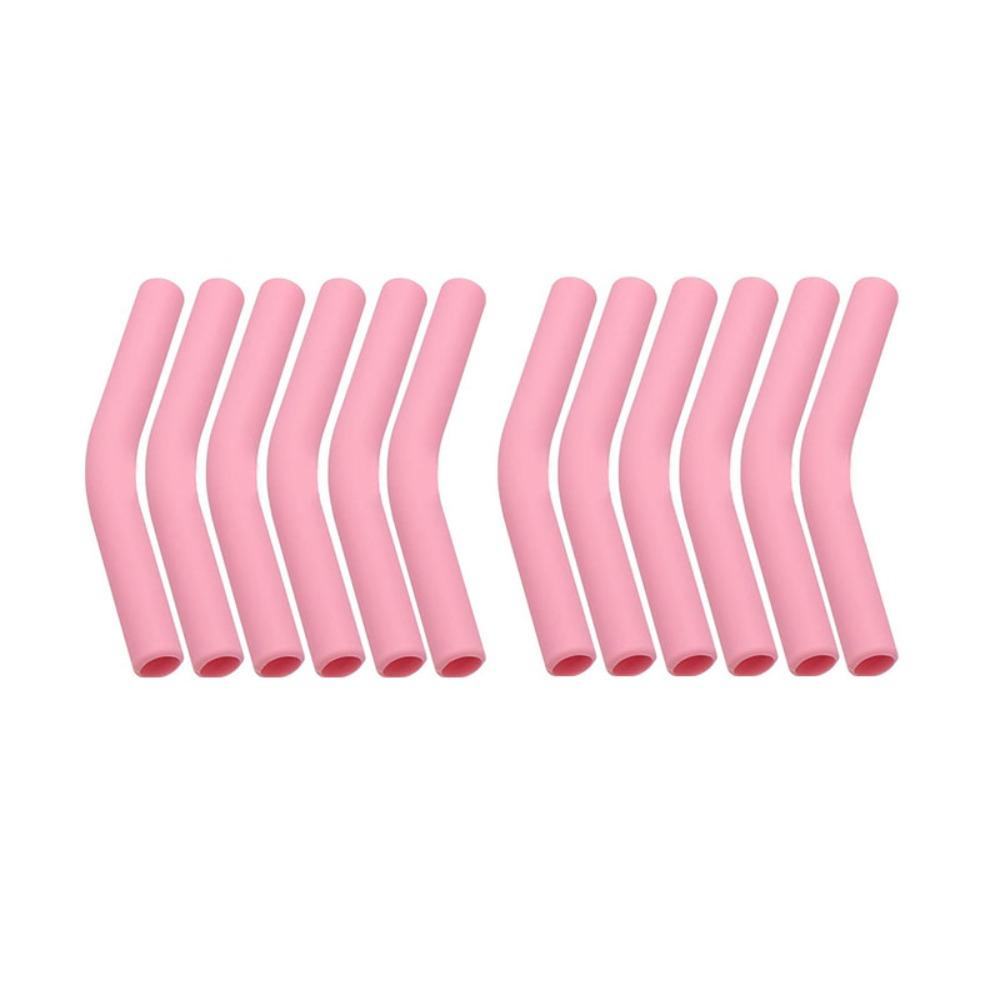 12pcs Silicone Metal Straws Tips Cover Curved Straw Cover Cup Accessories Straw Topper Party