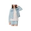 Levis Comfortable Simple Polo Collar Long Sleeve Denim Jacket Women Jackets Blue 29945-0029
