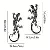 2-Piece Iron Gecko Wall Decorations, Suitable For Home Garden Courtyard Decoration, Door Frame Decoration Home Beautification En