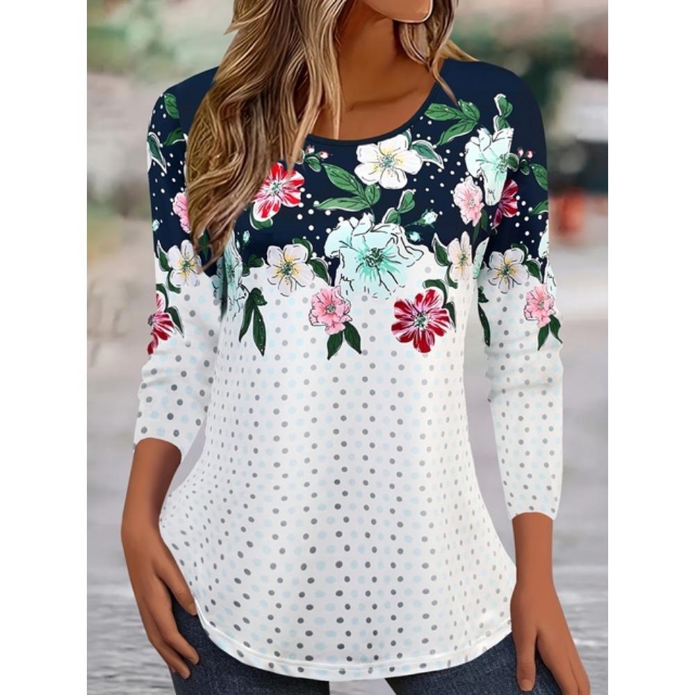 Футболка с длинным рукавом и ярким цветочным принтом 3D, модный узор, женская одежда, повседневная одежда y2k, женская одежда Harajuku