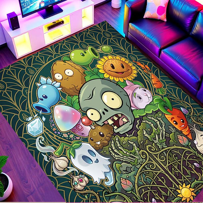 Коврик с принтом Plants VS Zombies, Моющийся напольный ковер, Для прихожей, Общежития, Прачечной, Офиса, Кабинета, Декор для дома, Подарок на День рождения, Рождество