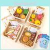 Wooden Simulation Boxed Fruit Bread Sea Food Vegetables Children Toys Set For Kids Imaginative Cooking Fun