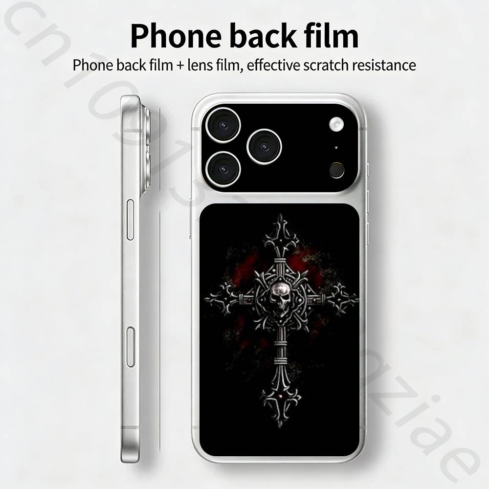 Готическая мода Череп БИЛЕТ Наклейка Обертка для iPhone 17 Pro/Pro max Защитная пленка для задней панели, рамки, камеры