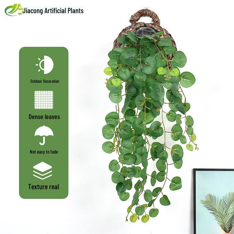 High-Quality Eucalyptus Vine Wall Hanging - Realistic Indoor Greenery & Money Leaf Decoration