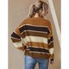 YYFS Женская мода повседневная осень-зима полосатый принт длинный рукав O-образный вырез свитера