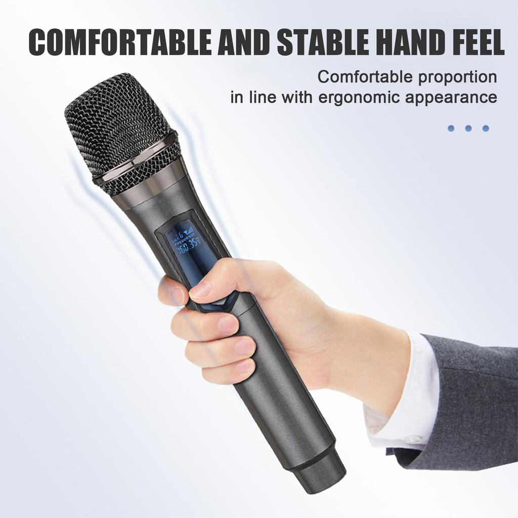 Перезаряжаемый беспроводной микрофон UHF, ручной беспроводной микрофон для караоке, свадьбы, диджея, вечеринки, выступления, церкви, использования в классе