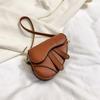Stylish Cross-border Shoulder Bag 2023 Summer Pure Color Pu Saddle Bag Wholesale
