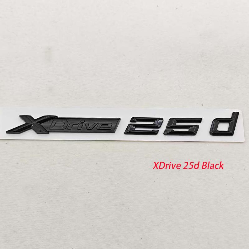 3D ABS Chrome Black Car Styling Logo XDrive 25i 25d Badge Rear Trunk Emblem Side Door Sticker for BMW Auto Accessories yo2