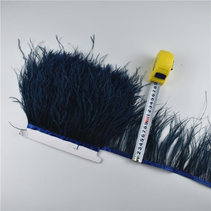 Feather1M 5M 10Meters Ostrich Feather Skirt Fringe Trims 10-15CM Ostrich Feather Ribbon Feathers for Crafts Wedding Feathers Decoration